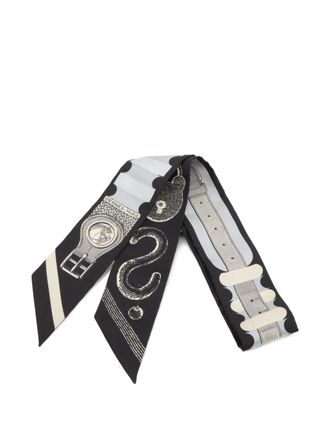 Herm&egrave;s 2025 Bride a Brac zijden sjaal met print - Zwart