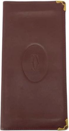 Cartier Pre-owned Wallets, female, Red, Size: ONE SIZE Pre-owned Must Line Leather Long Wallet