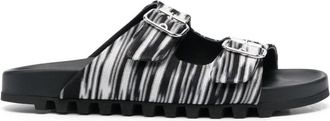 Missoni Slippers met dubbele gesp van gebreid materiaal - Heren - Sandalen - Veelkleurig - 40 EU - Schoenen