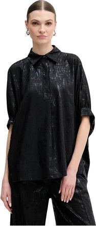 Silvian Heach Silia Blouse - Dames - Blouses & Shirts - Zwart - Maat: XL Linnen