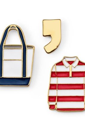 Lands End Bag Pin Set in Gold Le Icons at Nordstrom