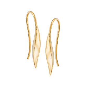 Ross-Simons Italian 14kt Yellow Gold Curved Drop Earrings