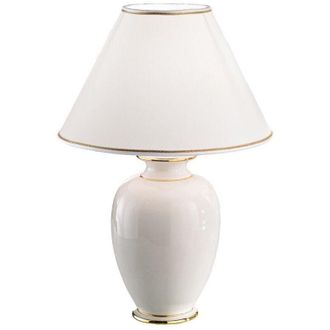 Kolarz Giardino - Estilo De Vida Mesa De Sombra C&oacute;nica De Tela, Marfil Pulido Claro, 1x E27 - Kolarz