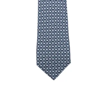 Ferragamo Geometric Pattern Necktie - Blue