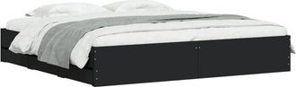 vidaXL Estructura cama con cajones madera ingeniería negra 160x200 cm Vidaxl