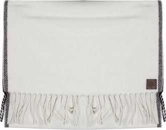 Eleventy Sjaal met franjes - Heren - Wintersjaals - Wit - ONE Size - Wol - Accessoires