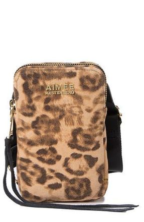 Aim&eacute;e KESTENBERG Capri Genuine Calf Hair Crossbody in Amazon Leopard at Nordstrom Rack