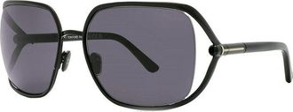 Tom Ford Sunglasses Square Semi Rim, Shiny Rose Gold Frame And Brown Lens Ft109228E