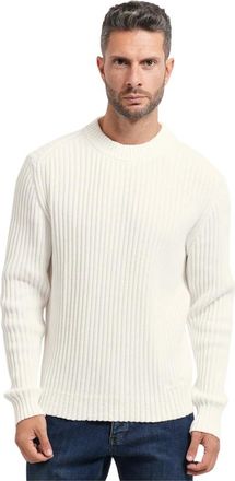 HUGO BOSS Trui met ronde hals - Heren - Ronde hals truien - Wit - M - Katoen - Truien & Vesten