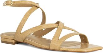 Shushop Cecilia Ankle Strap Sandal in Camel Croco at Nordstrom, Size 6.5