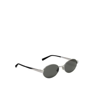 Saint Laurent Sunglasses, male, Gray, ONE SIZE, Classic Oval Sunglasses for Men