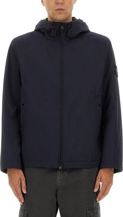 Stone Island Blue Solid Hood Jacket