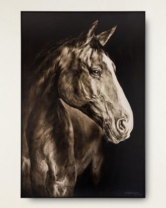 John-Richard Noble Equine Original Oil Painting on Canvas by LM Zhou