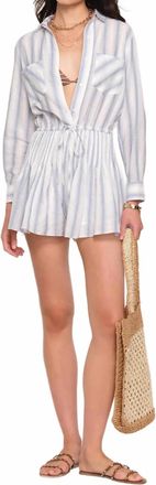 Heartloom Ambroise Romper In White/blue