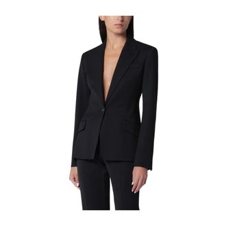 Andamane Jassen, Dames, Zwart, XS, Leer, Bianca Fitted Blazer