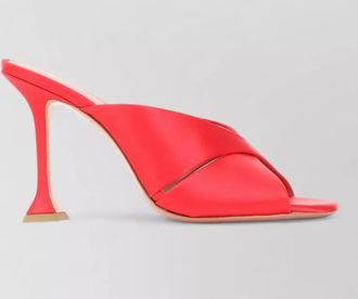 Amina Muaddi leather satin mules