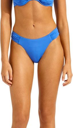 Seafolly Ruched High Waist Bikini Bottoms in Sapphire at Nordstrom, Size 10 Us
