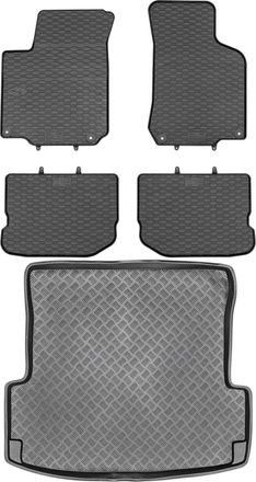 OEM Juego De Alfombrillas De Goma Para Skoda Octavia I Sed&aacute;n/hatchback De 1997-2004 + Alfombrilla Para Maletero