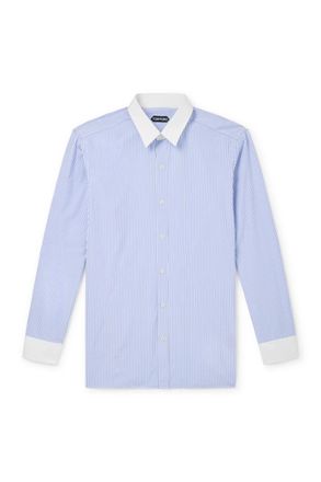 Tom Ford Striped Cotton-Poplin Shirt