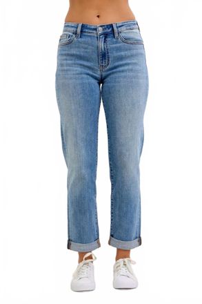 Judy Blue Mid Rise Boyfriend Jeans In Blue