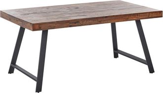Beliani Dining Table WARTON Dark Brown 160 cm 90 cm Pine Wood