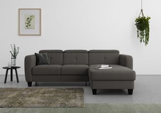 Sit&more Ecksofa »Belluci L-Form« inklusive Federkern, wahlweise mit Bettfunktion und Bettkasten