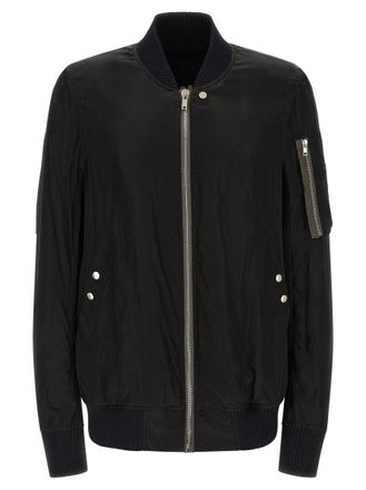 Rick Owens Black Solid Bomber Jacket