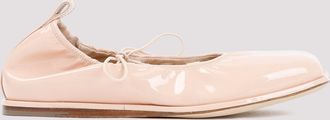Simone Rocha Womens Heart Toe Lace-up Ballerina - Peach Leather - Size EU 35