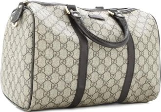 Gucci Joy Boston Bag medium tas met GG gecoat canvas - Bruin