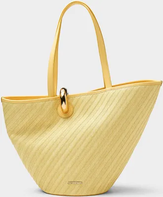 Jacquemus Womens Bambola braided weave leather tote bag