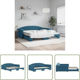 vidaXL vidaXL Divano letto 2 in 1 - Divano Letto con Letto Estraibile Blu 100x200 cm in Velluto
