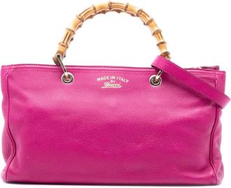 Gucci Borsa shopper media in pelle di vitello e bamb&ugrave; 2016-2025 - Rosa