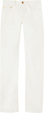 Palm Angels monogram straight-leg jeans - women - Polyester/Cotton/Cotton - 27 - White