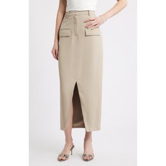 Odd Muse The Ultimate Muse Midi Trouser Skirt in Taupe at Nordstrom, Size X-Large