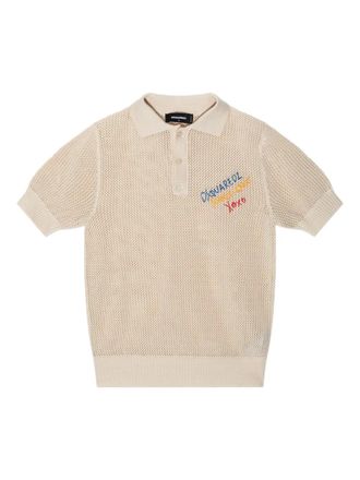 Dsquared2 cotton polo top - women - Cotton - S - Neutrals