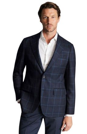 CHARLES TYRWHITT Wool Texture Twill Jacket in Navy at Nordstrom, Size 40