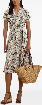 Lauren Ralph Lauren Abito a fiori con cintura - Bianco