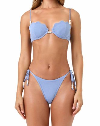 L*Space Sunrise Shell Bikini Underwire Top In Chambray