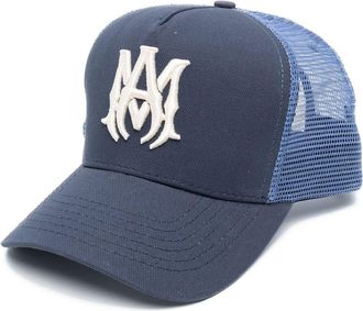 Amiri embroidered-logo mesh-panel cap - men - Cotton/Lyocell - One Size - Blue