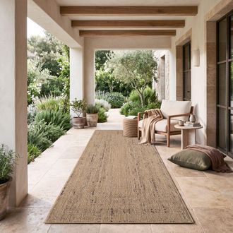 Paco Home Paco Home Alfombra Cocina Exterior Terraza Jardin Boho Chic Abstract Lavar En La Lavadora Beige Marron Ocre 80x300 Cm