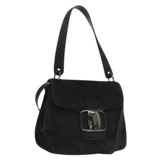 Ferragamo Pre-owned Suede handbags - Dames - Vintage Schoudertas - Zwart - ONE Size - Su&egrave;de - Vintage
