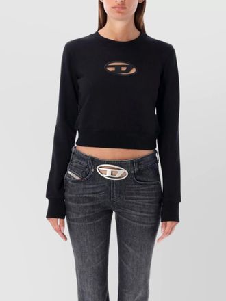 Diesel cropped slim-fit cutout logo sweatshirt