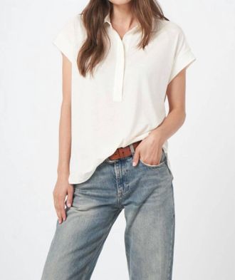 Repeat Silk Hem Top In Cream