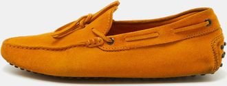 Tod's Tods Mustard Yellow Suede Slip On Driver Loafers