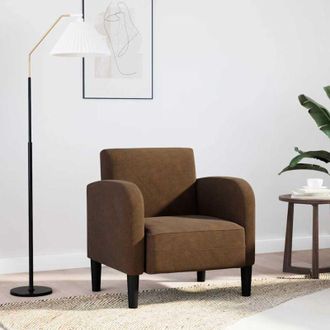 vidaXL Sill&oacute;n Con Reposabrazos Marr&oacute;n 54 Cm Cuero Sint&eacute;tica Vidaxl