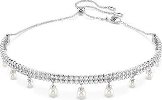 Swarovski x Ariana Grande Crystal & Faux Pearl Choker in White at Nordstrom