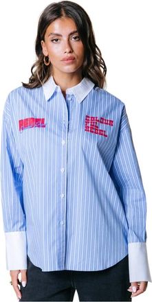 Colourful rebel Dames, Blouses & Shirts, Blauw, Maat: L