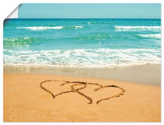 Artland Poster »Herzen im Sand« Strand 1 Stk. tlg. als Alubild, Leinwandbild, Wandaufkleber oder Poster in versch. Grössen