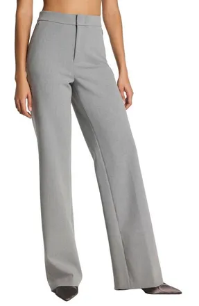 Spanx SPANXsupersmooth WellSuited 360 High Waist Wide Leg Pants in Heather Grey at Nordstrom, Size 1X