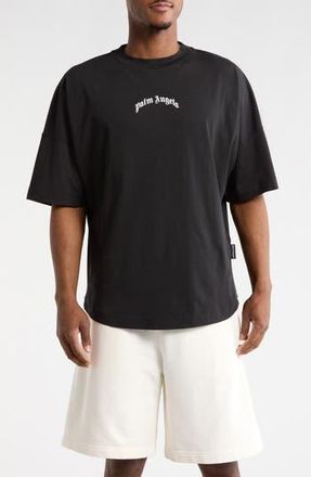 Palm Angels Arched Logo Graphic T-Shirt in Black/white at Nordstrom Rack, Size Xx-Small